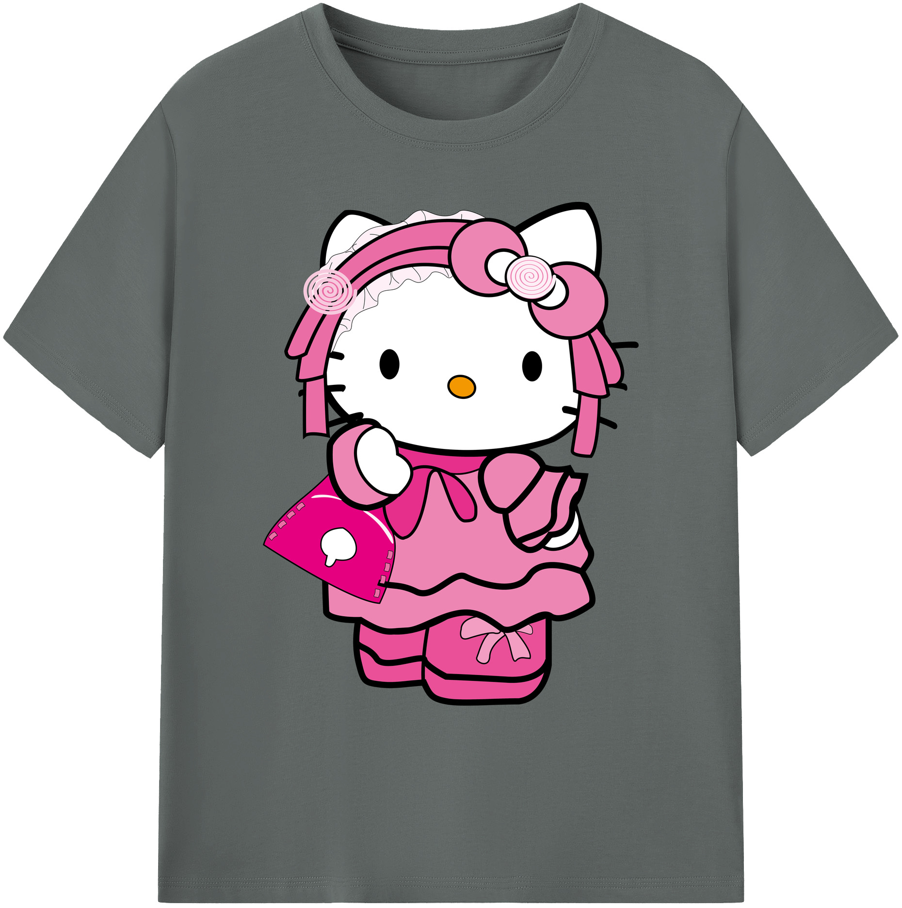 （画像用） Hello Kitty ハローキティ 綿100％ メンズ半袖Tシャツ｜肌触りやわらか＆通気性
